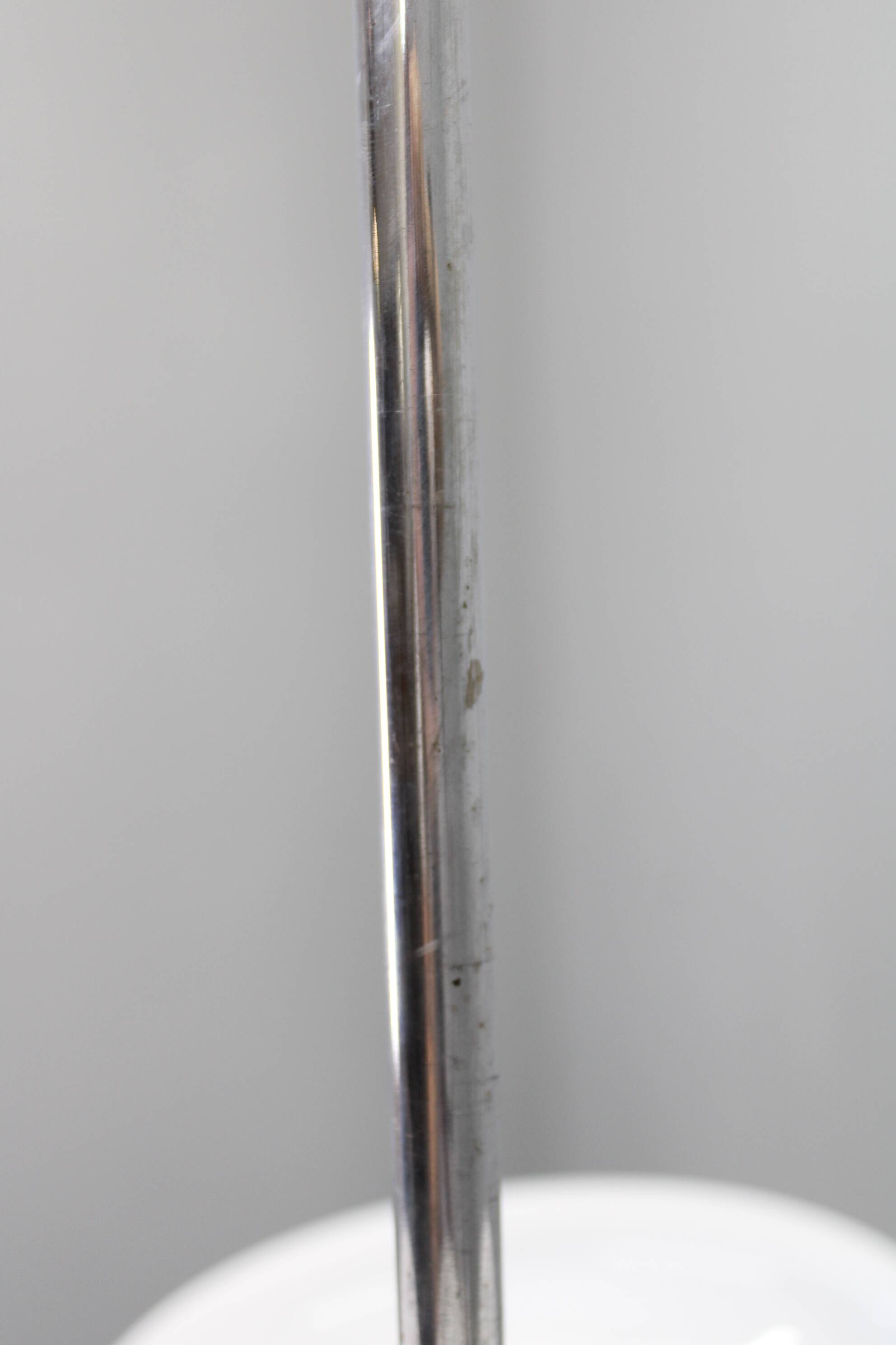 Mid-century chrome chandelier with milk-glass disc shades, Czechoslovakia, 1950s