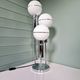 Space lamp in chrome metal and opaline globe, 1970.