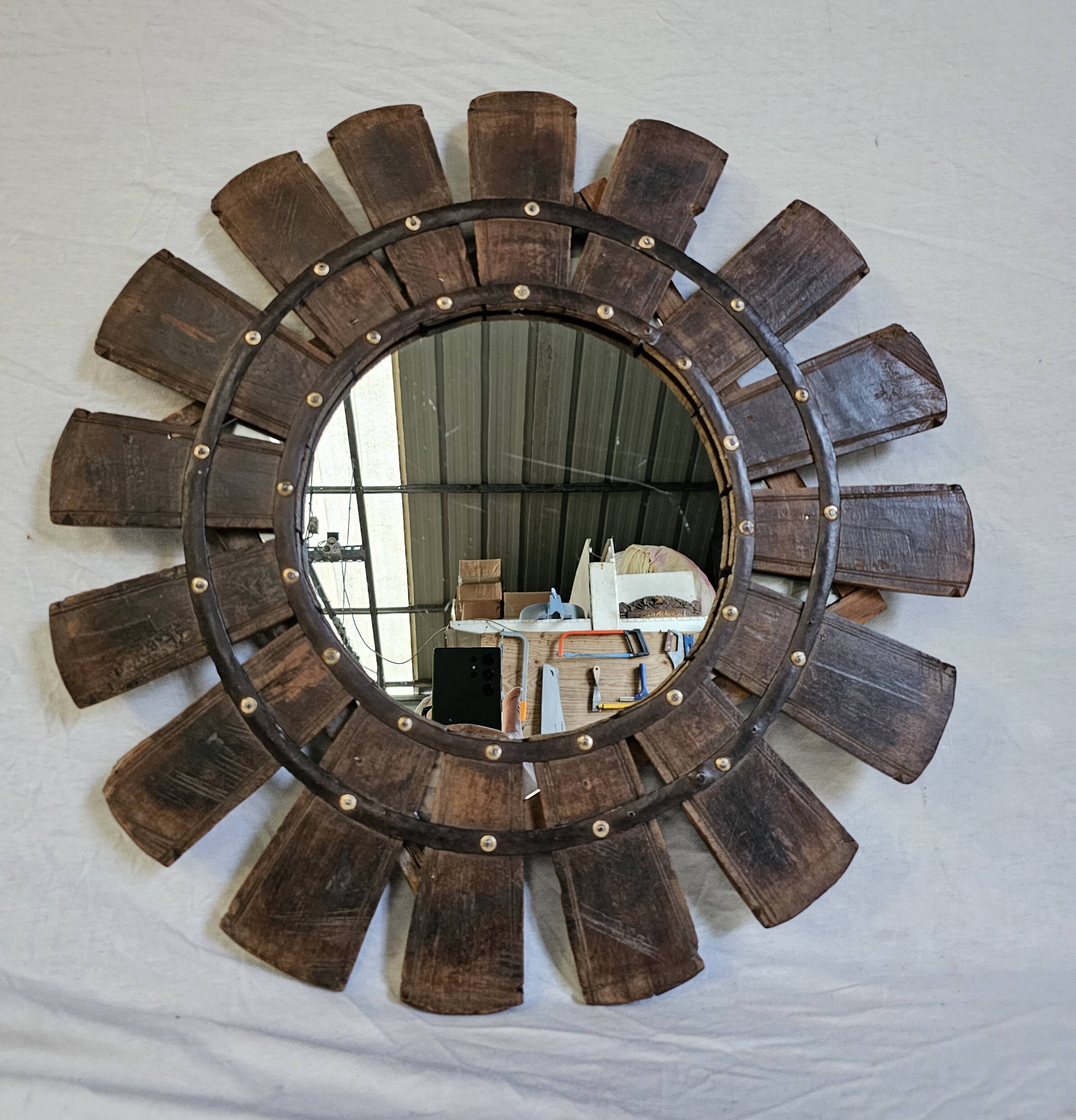 Miroir en teck birman