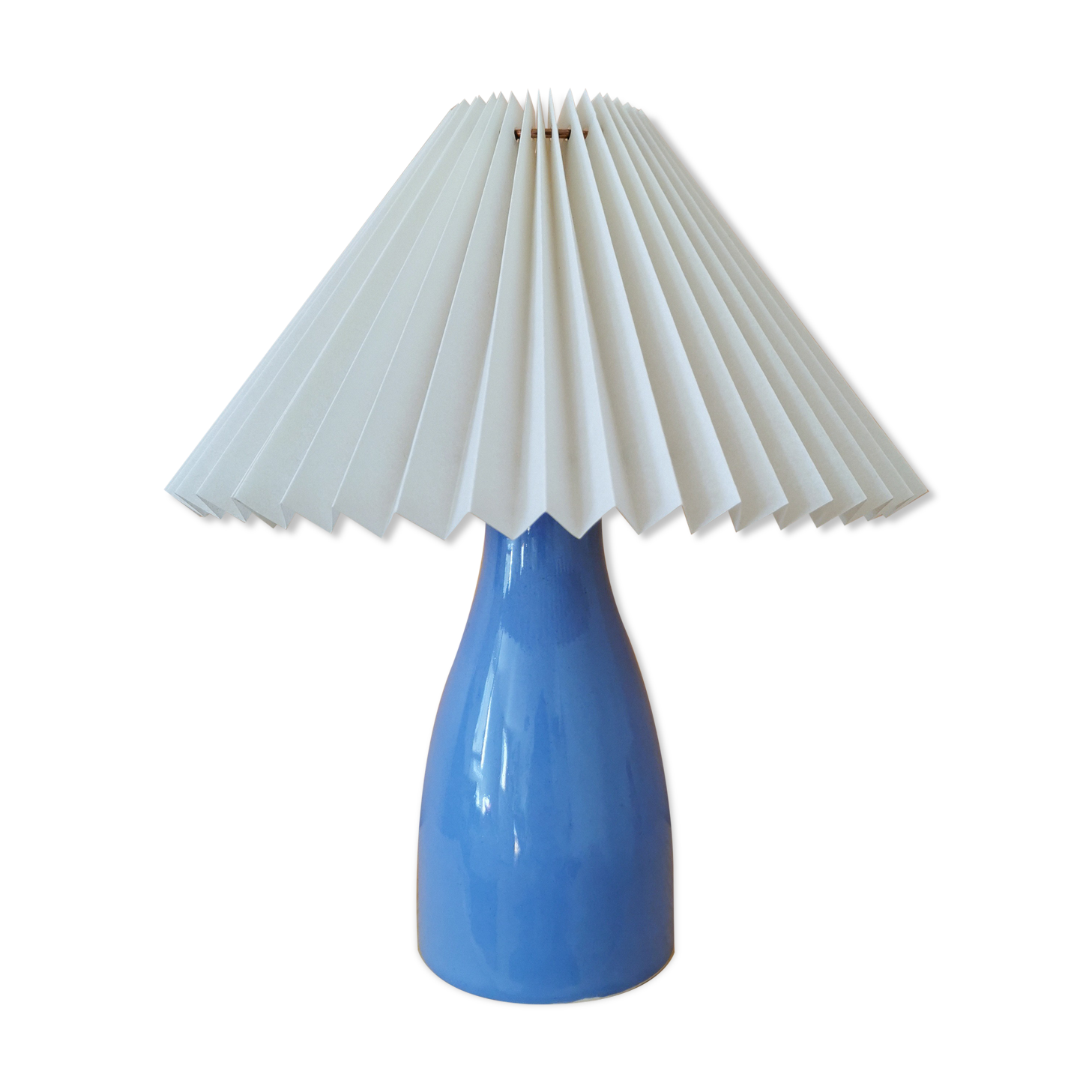 Blue upcycled lamp pleated lampshade