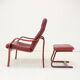 1980 Leather Armchair With Footrest, Ton Czechoslovakia