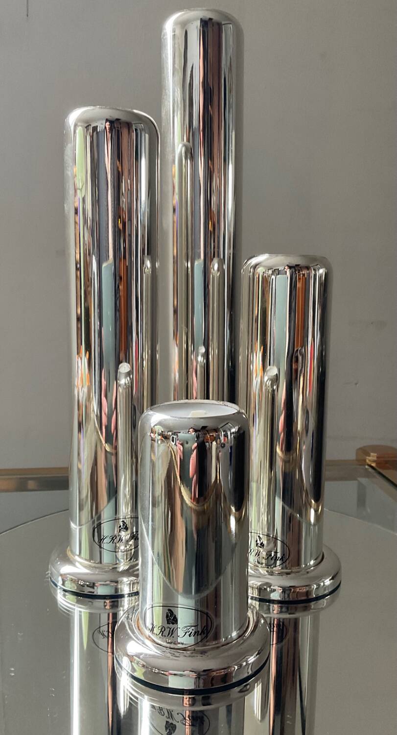 Series 4 HRW Fink Germany candlesticks from the 70s in silver metal