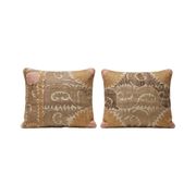 Lot de 2 housses de coussin brodées vintage 59x68 cm