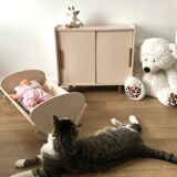 Doll's cradle and wardrobe