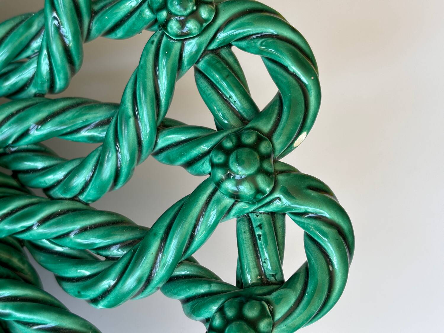 Vallauris woven ceramic fruit bowl basket