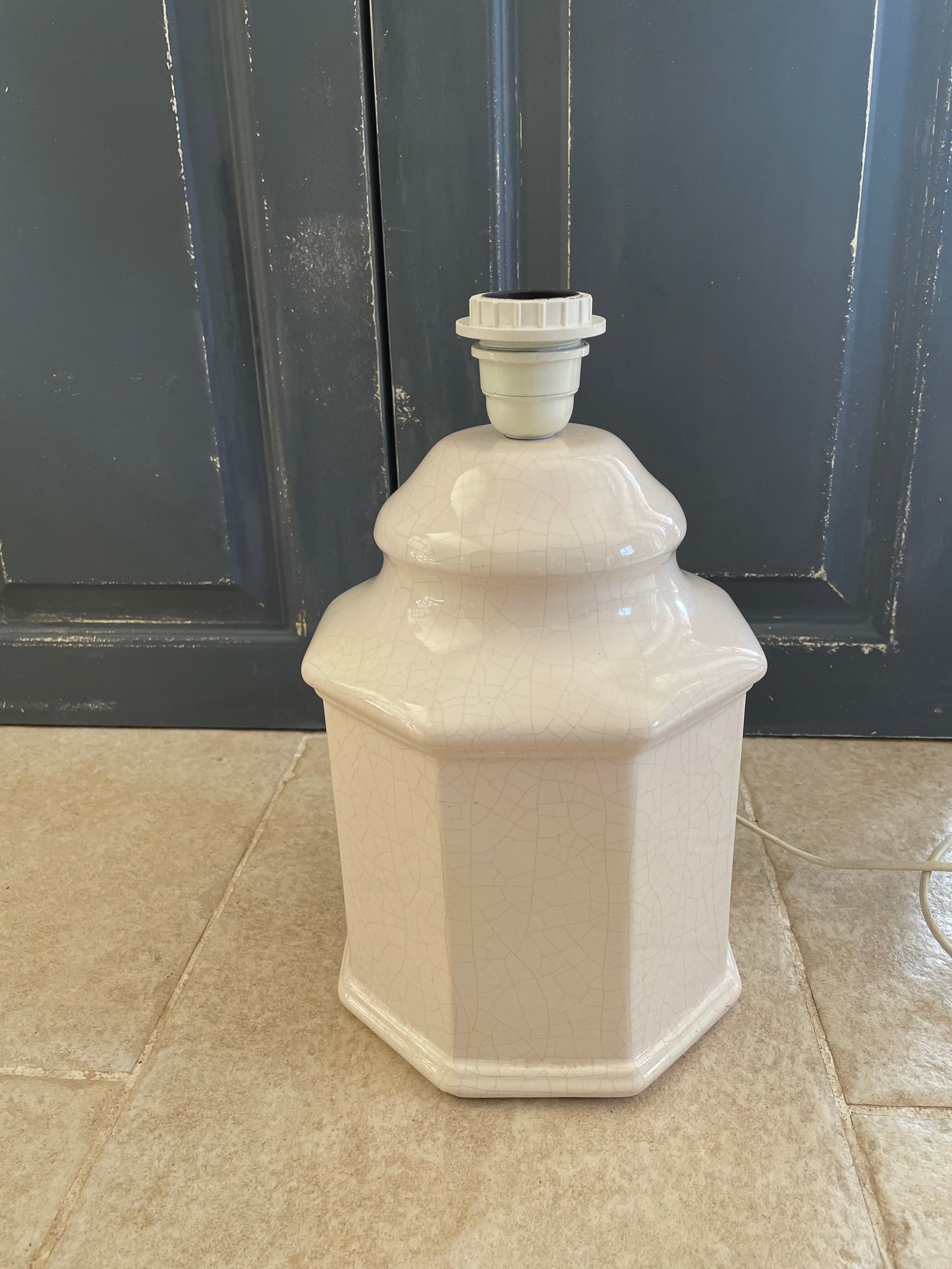 Vintage cracked ceramic lamp