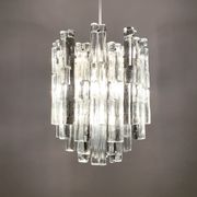 Chandelier en verre de glace autrichien par J.T. Kalmar