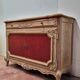 Louis XV buffet in oak & leather - Sandblasted