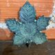 Vintage Greenish-Gray Metal Leaf-Shaped Empty Pocket Bowl