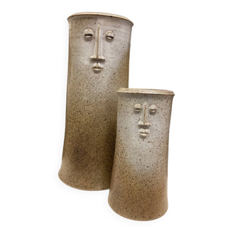 Pair of anthropomorphic vases by Georges Cantin