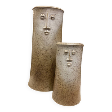 Pair of anthropomorphic vases by Georges Cantin