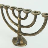 7-armed cand1960s 70s mid century brutalist bronze CANDELABRA