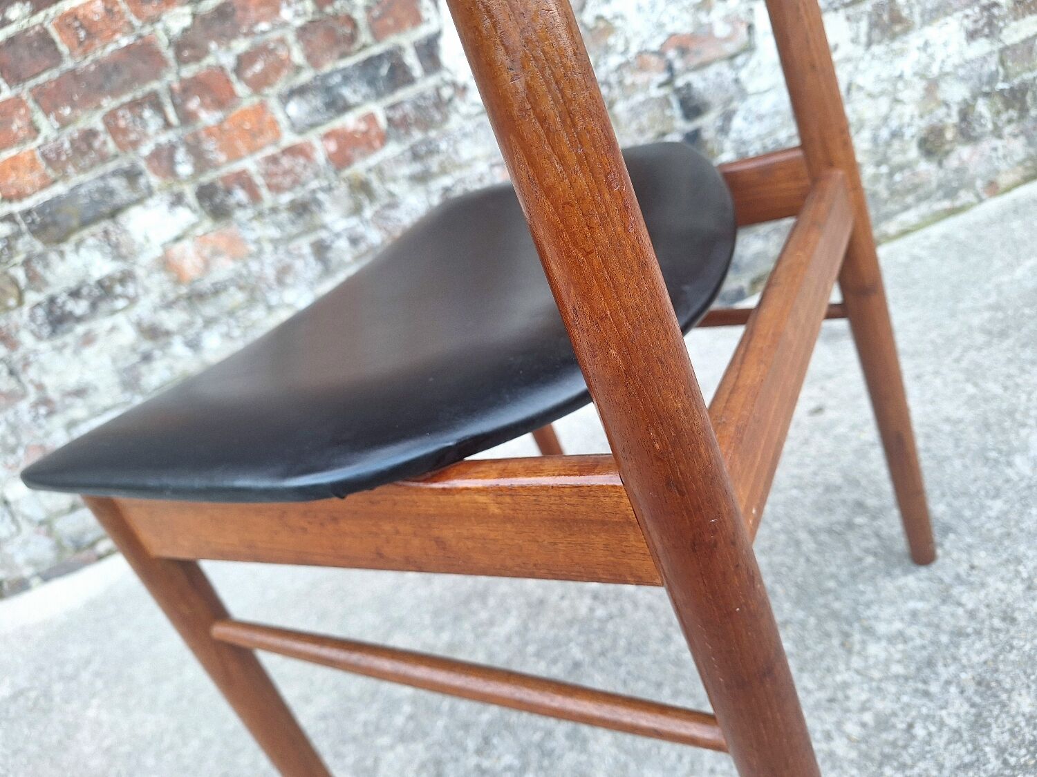 SAX set of 4 vintage Scandinavian chairs, teak and skai furniture