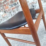 SAX set of 4 vintage Scandinavian chairs, teak and skai furniture