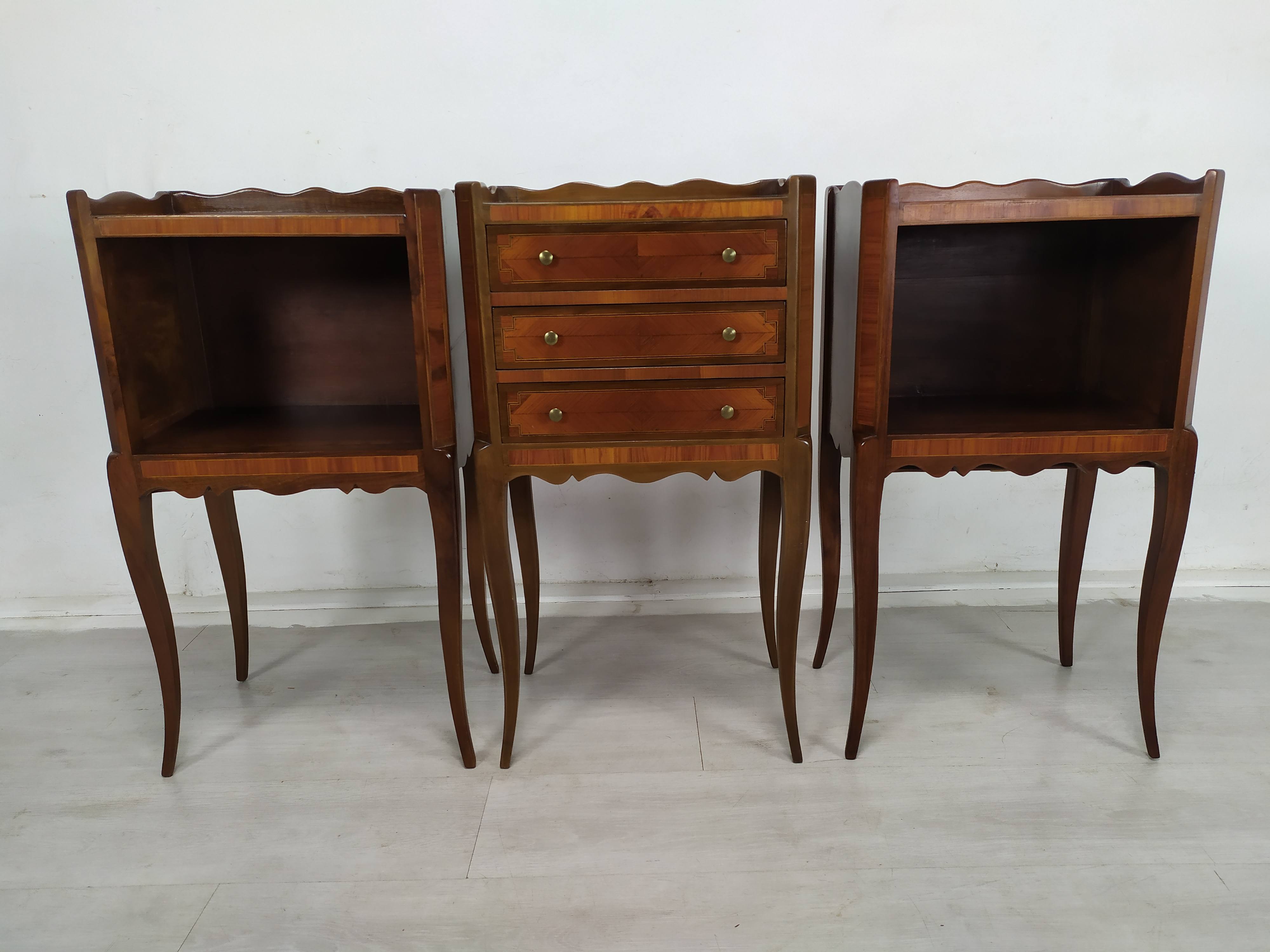 Marquetry bedside tables