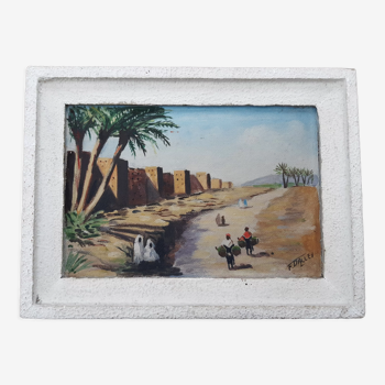 Orientalist painting "Ramparts of Marrakech"