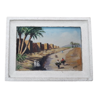 Orientalist painting "Ramparts of Marrakech"