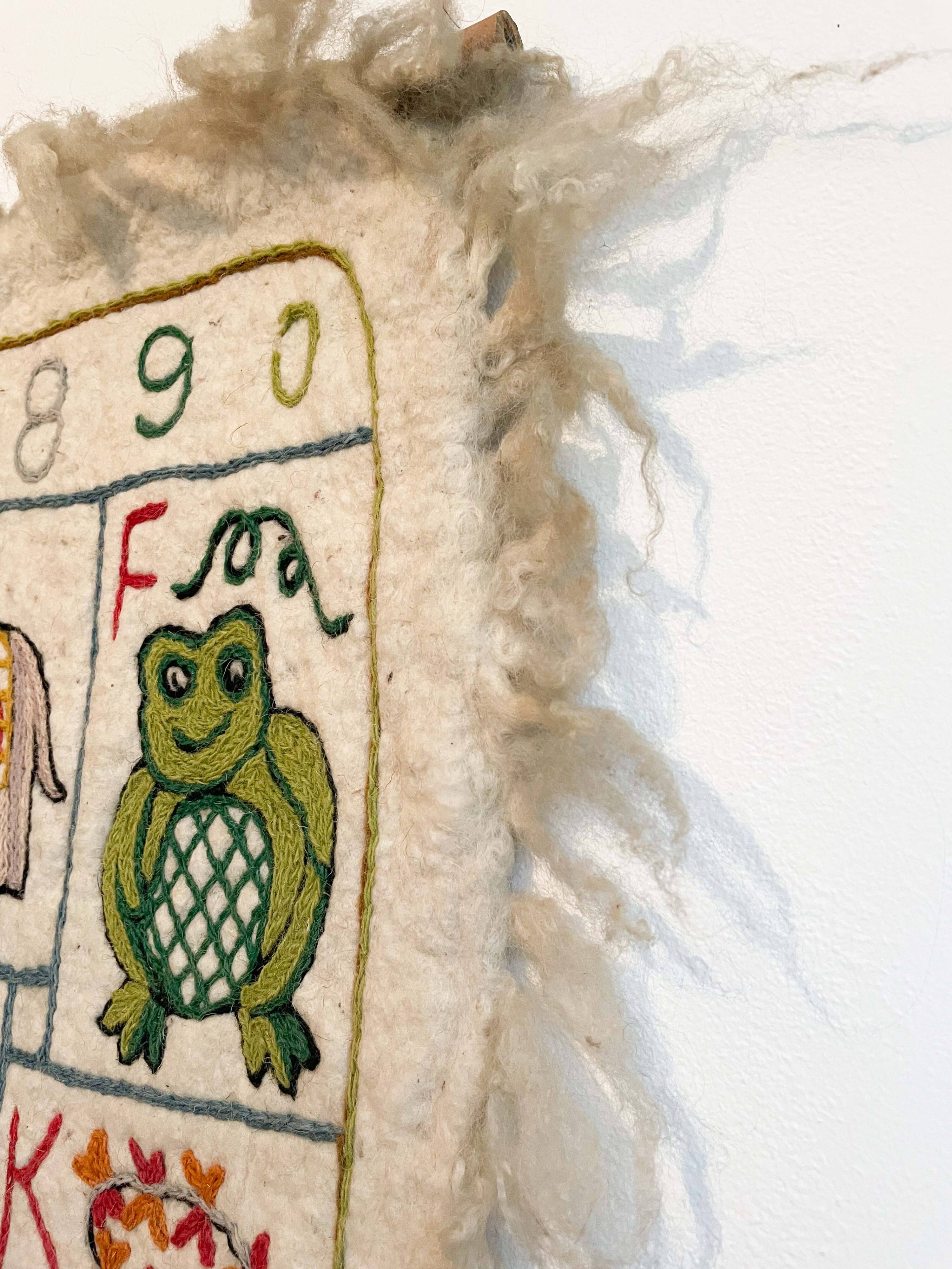 Vintage alphabet wall rug