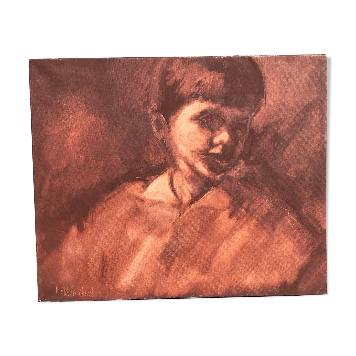 Canvas portrait land of his signed M.Bataillard