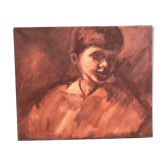Canvas portrait land of his signed M.Bataillard