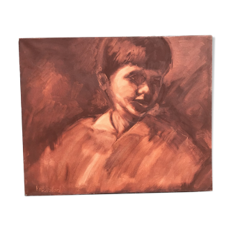 Canvas portrait land of his signed M.Bataillard