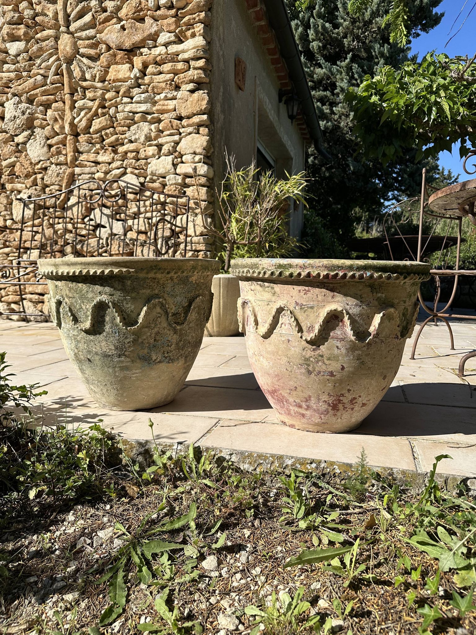 Ancient terracotta pot vase from the 19th century.