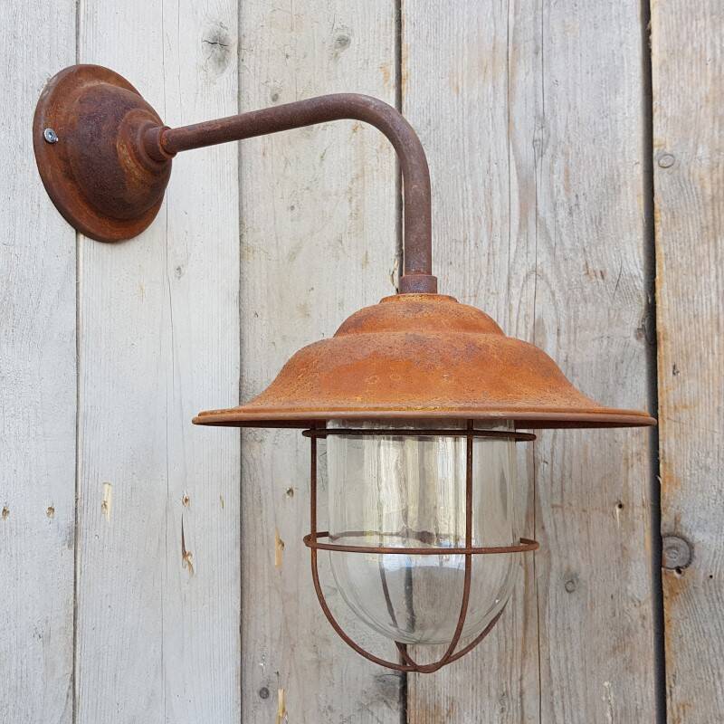 French Rusty Barn Lamp wall light