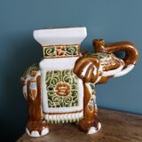 Éléphant porte-plante en céramique