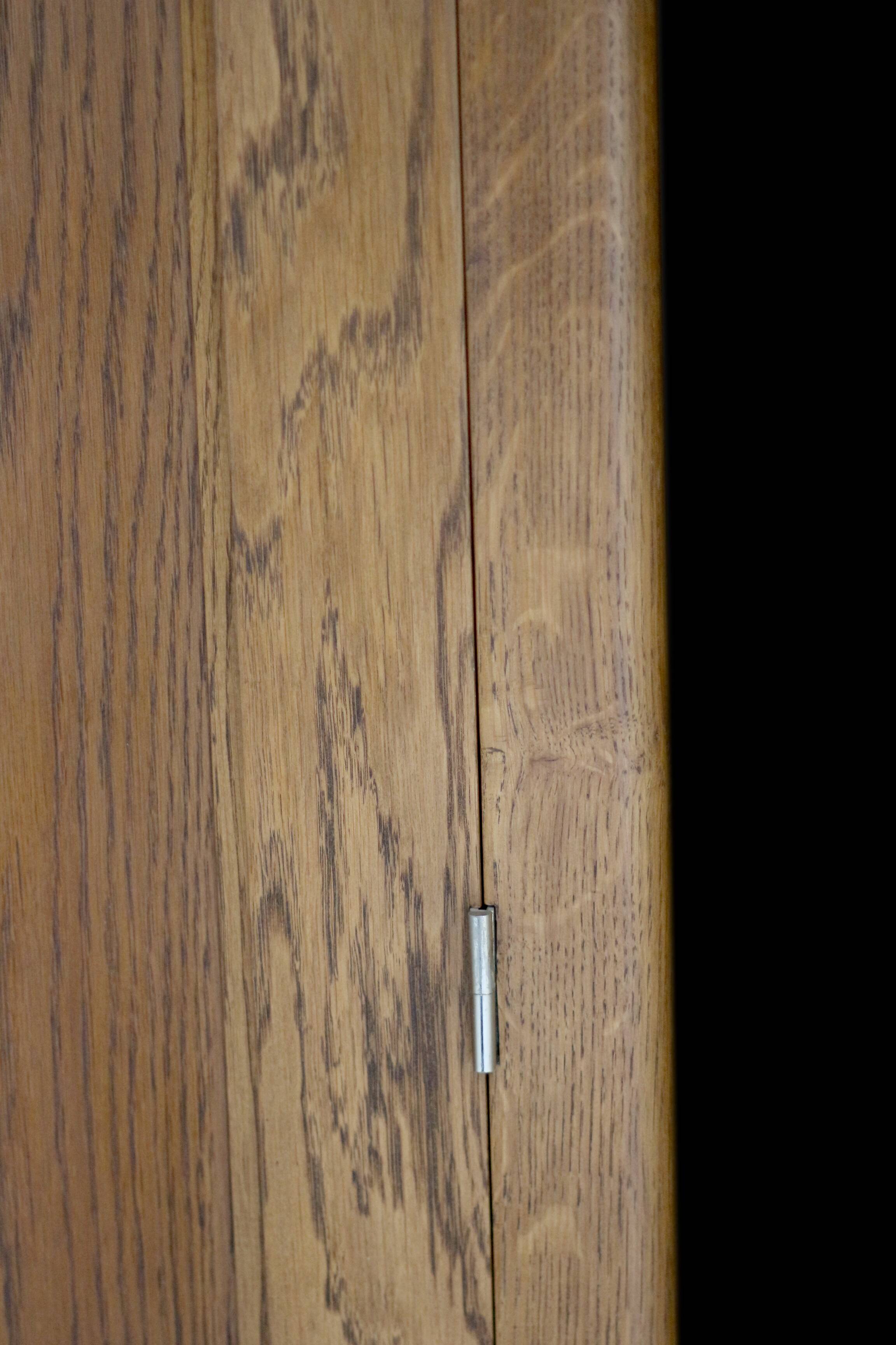 Rare: Parisian wardrobe, oak bonnetière from the 1950s