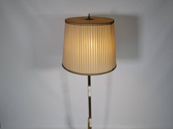 Lampadaire design en laiton et marbre années 60-70 Italie