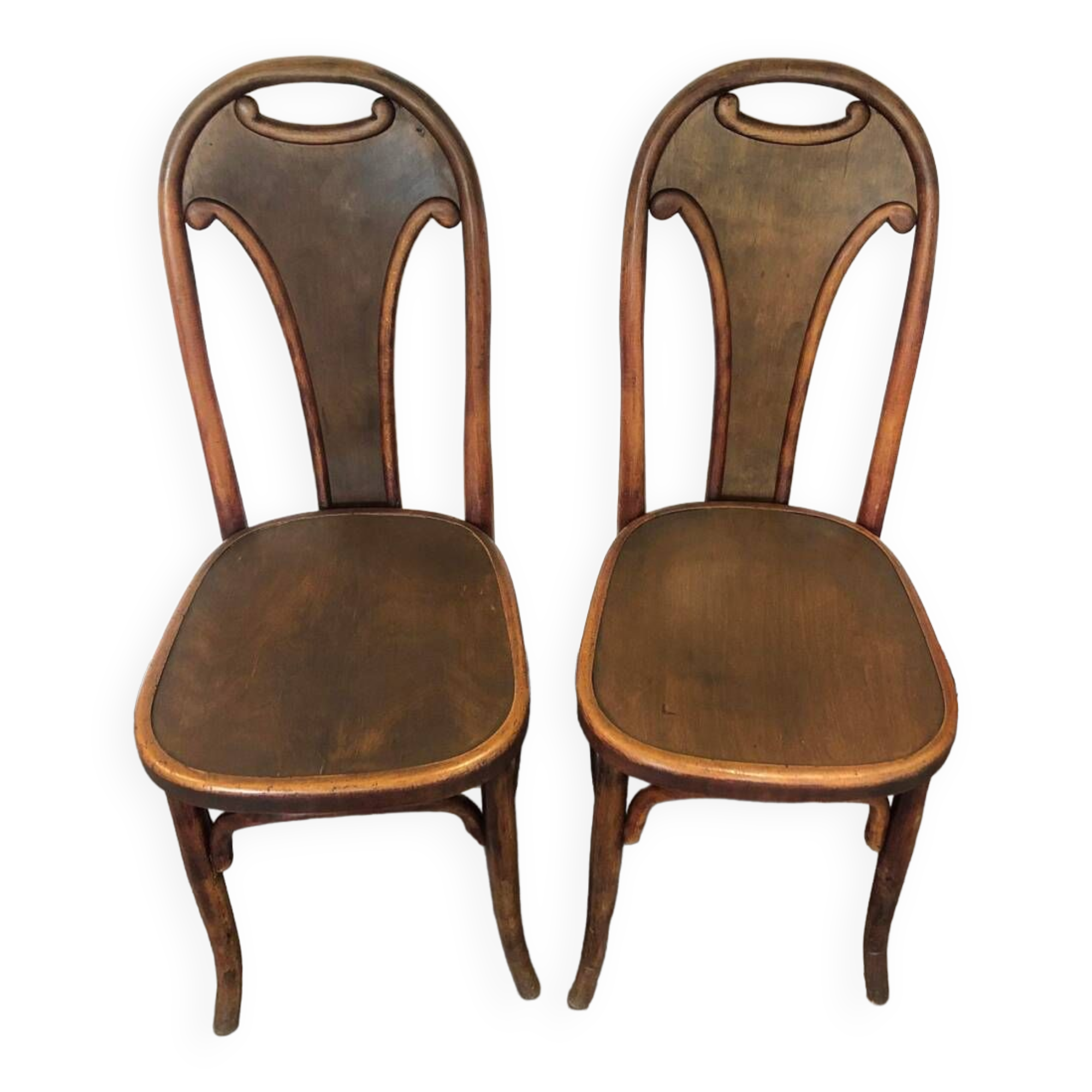 Paire de chaises bistrot Fischel années 1900