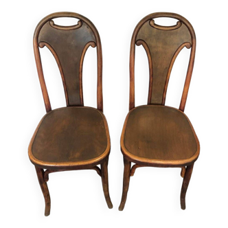 Paire de chaises bistrot Fischel années 1900