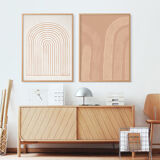 Pair of giclee prints, abstract wall art set of two, 50x70cm