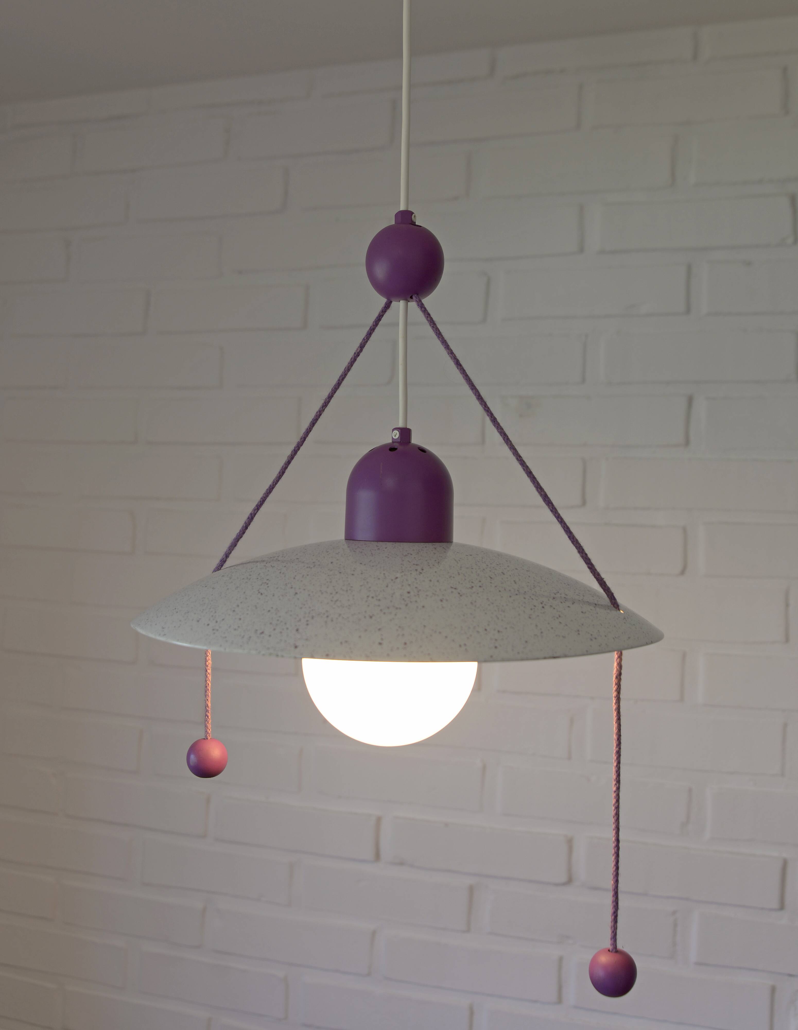 Suspension violette vintage / Lampe suspendue style Memphis Y2K