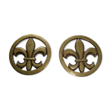 Pair of Golden Bronze Fleurs-de-Lis Bottles
