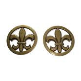 Pair of Golden Bronze Fleurs-de-Lis Bottles