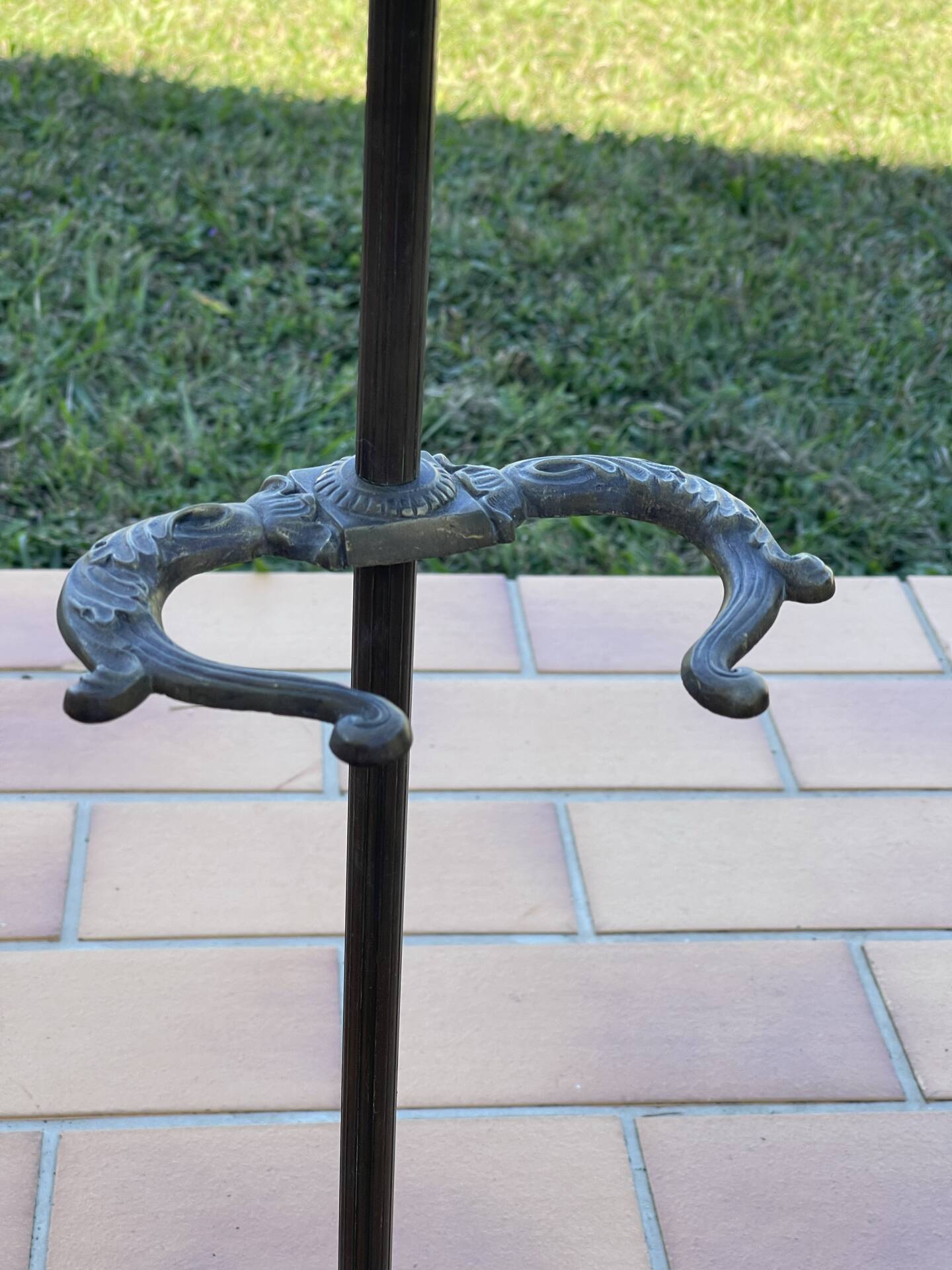 Vintage brass umbrella stand, walking stick holder
