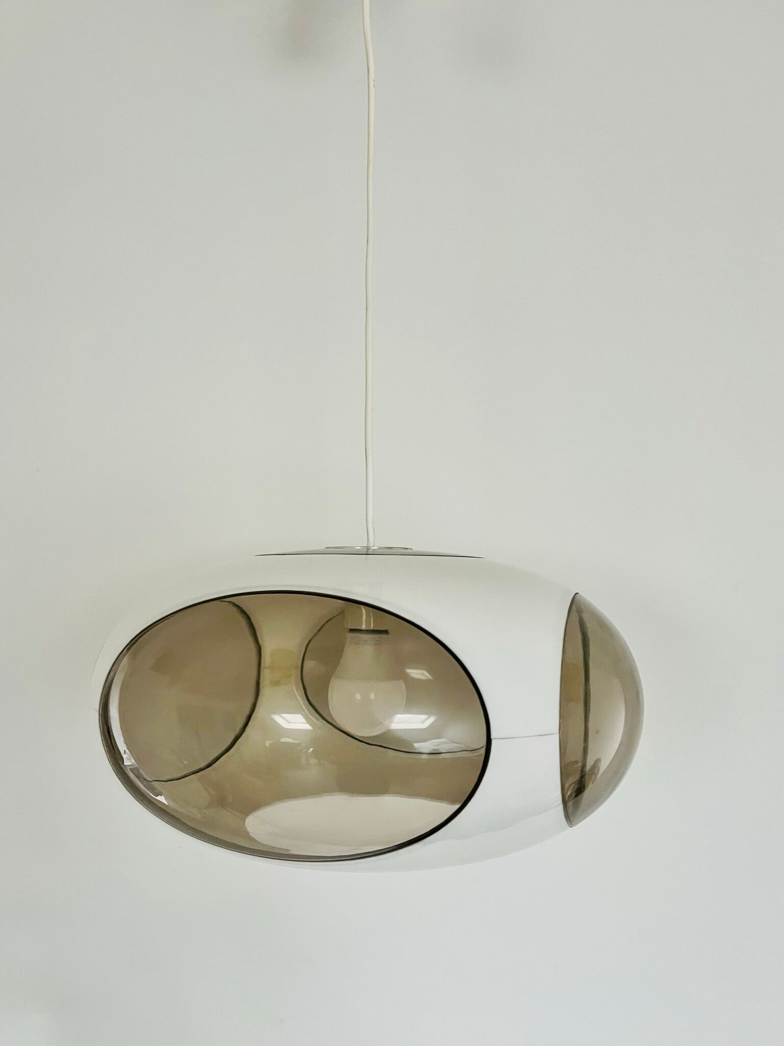 Vintage White Bug Eye - Space Age Pendant - Massive