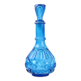 Vintage carafe cobalt blue glass le smith glass co moon stars sixties usa 32cm