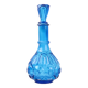Carafe vintage verre bleu cobalt le smith glass co moon stars sixties usa 32cm