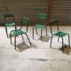 Set of 4 Metal terrace chairs Tolix T1 T2 and Fermob