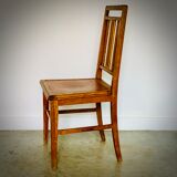 "Reconstruction" chairs 40/50 in oak and trompe l'oeil canning