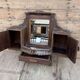 Teak barber mirror