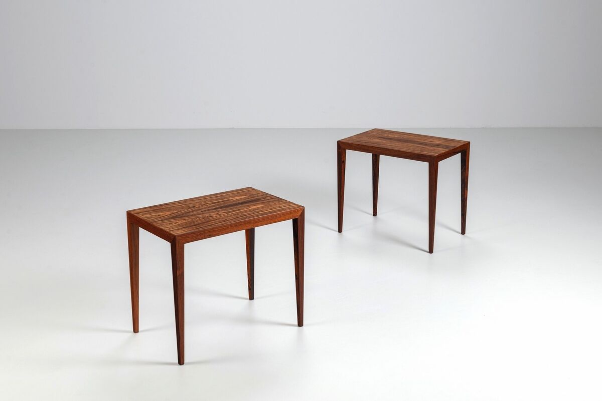 Severin Hansen side tables in rosewood Haslev Denmark 1960