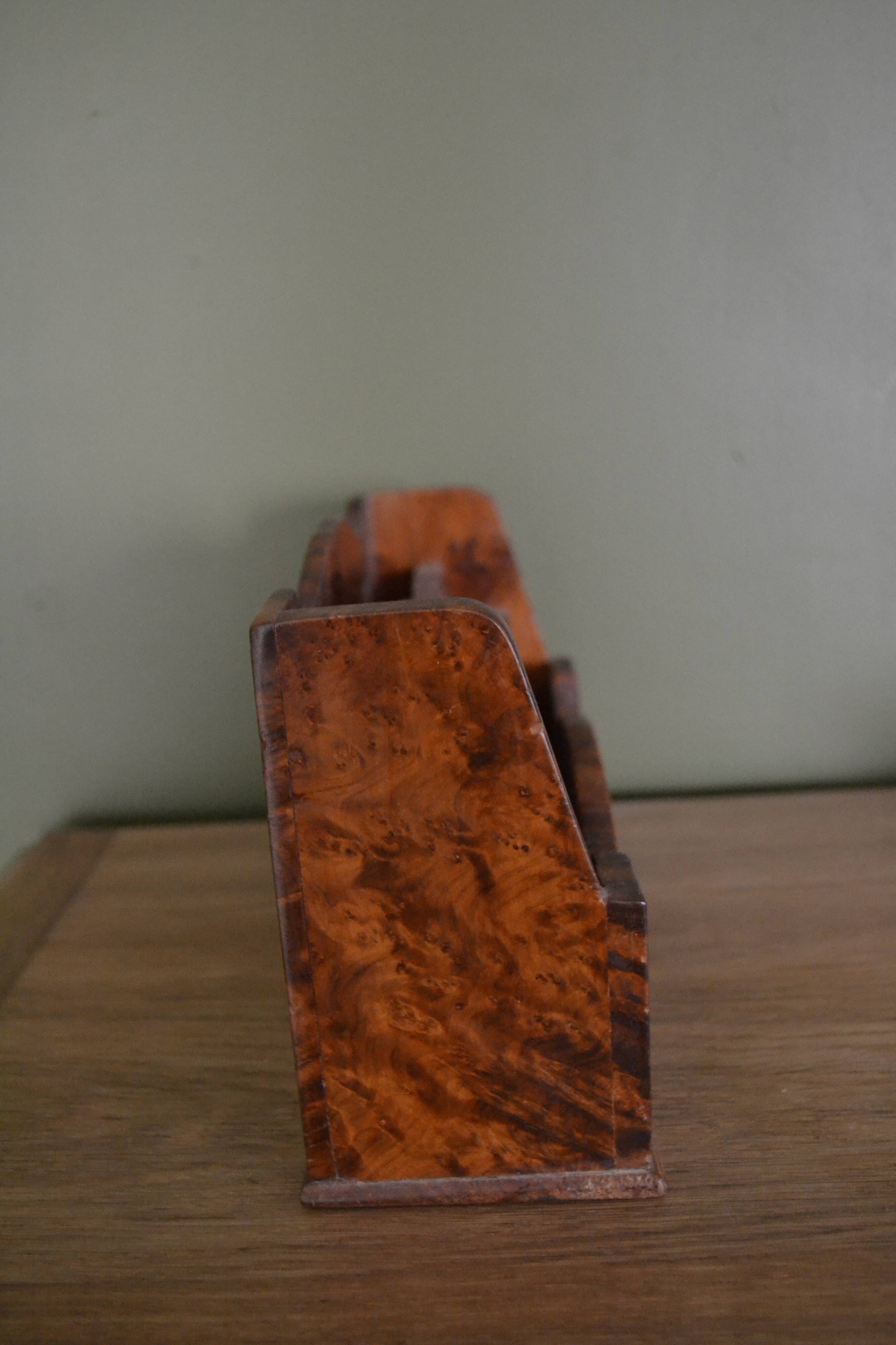 Burl wood mail holder