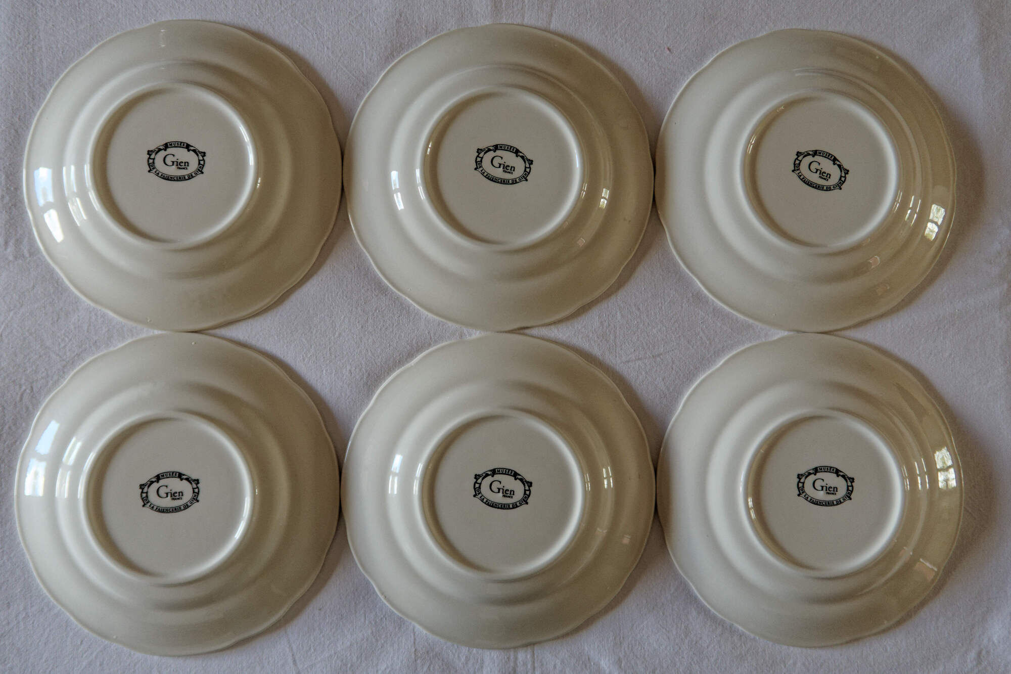 Lot 6 plates with dessert Gien "wedding in the countryside"