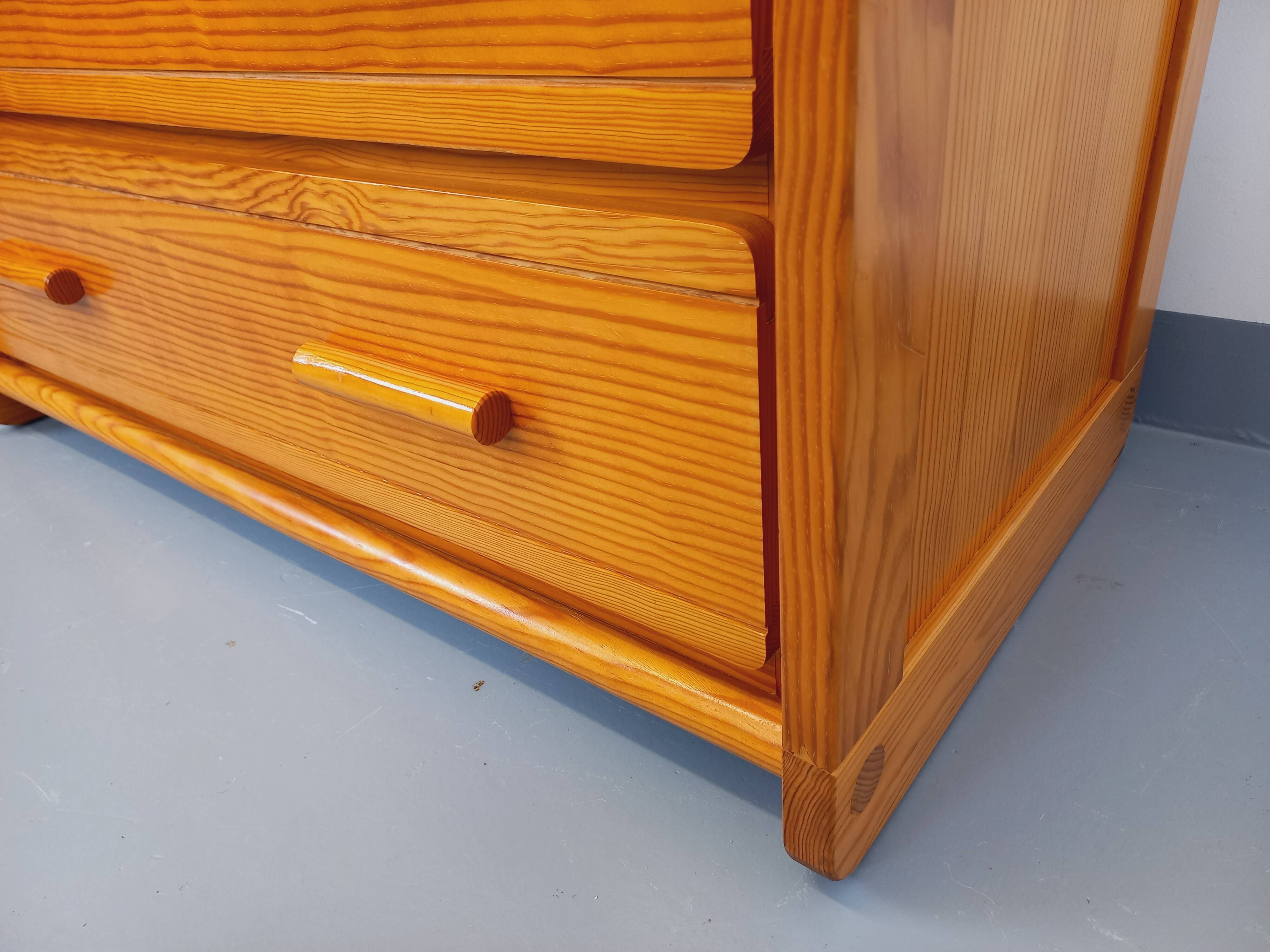Commode en pin Gautier vintage des années 70 80