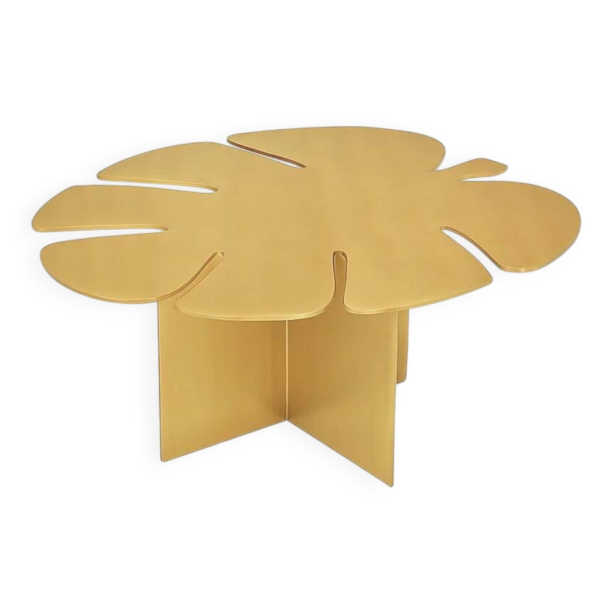 Monstera — Table basse sculpturale en laiton brossé par Veliento