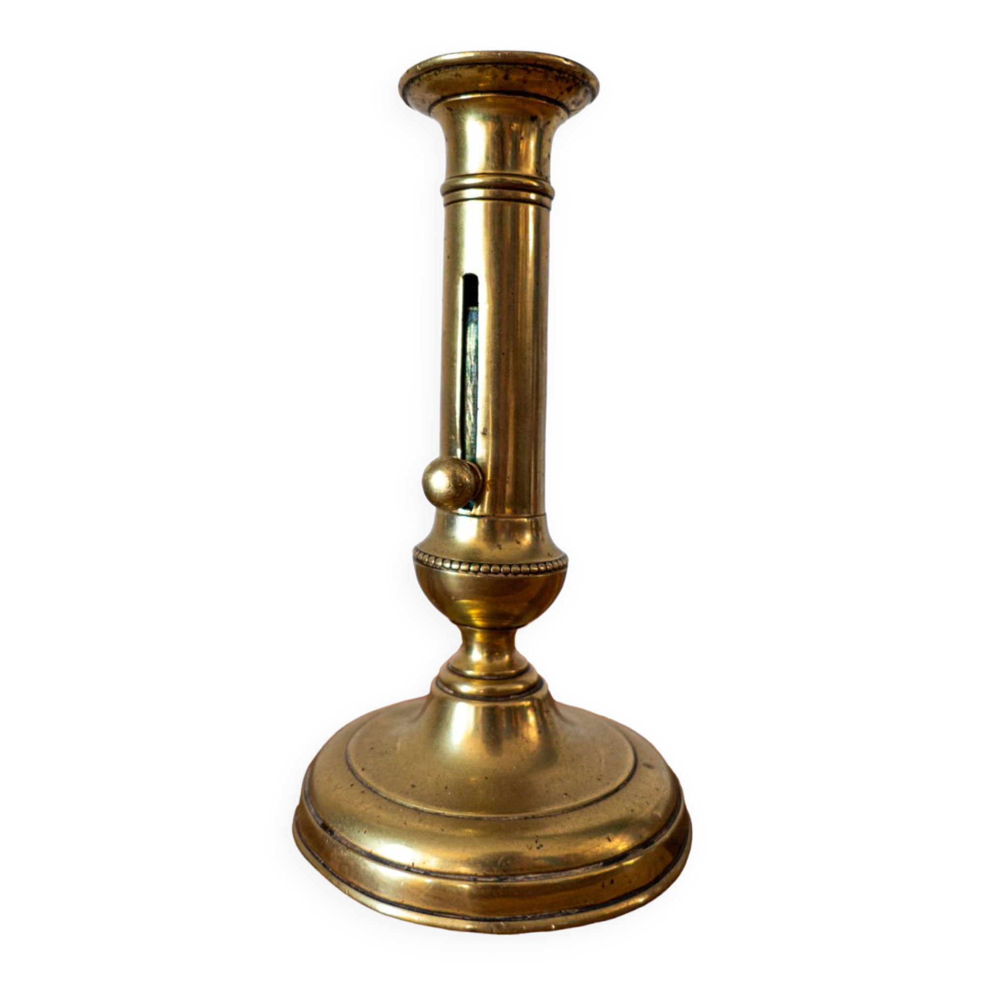Brass push candle holder
