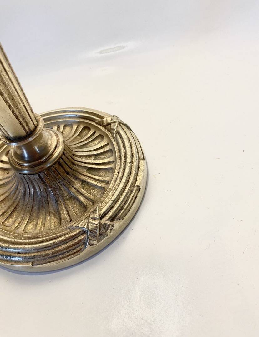 Metal and wood lamp base, 2M braided fabric cable.